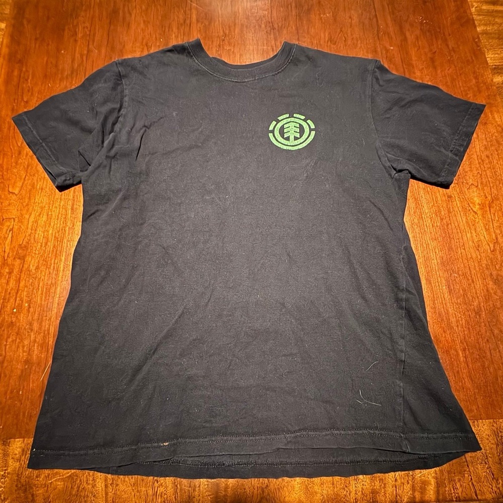 Element Skateboards Graphic T-Shirt Black Mandala Back Logo Tee Size Medium‎